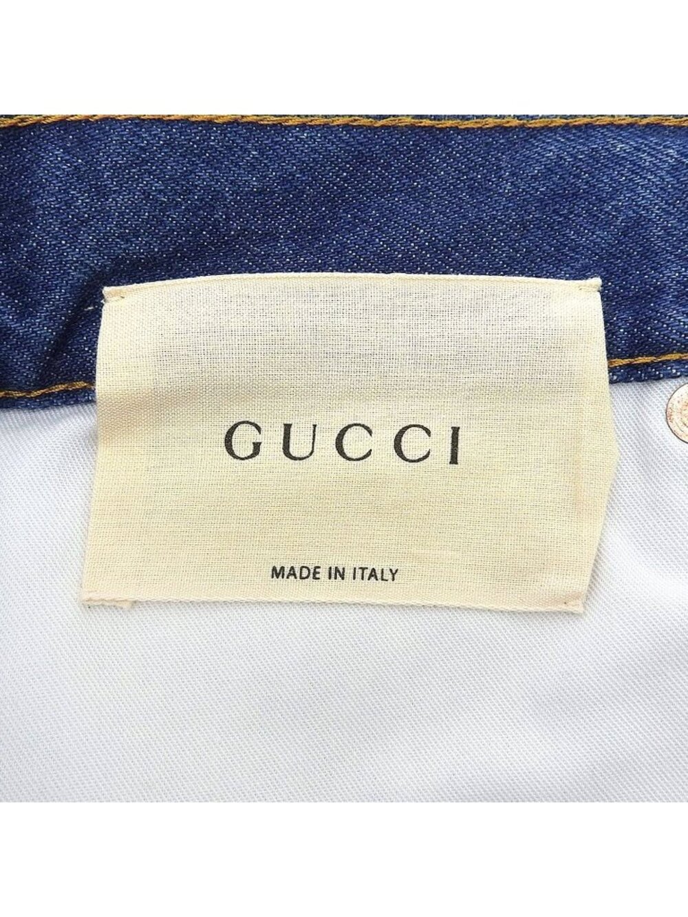 Gucci Pants Denim Jeans Embroidery Cotton Bottom View 3